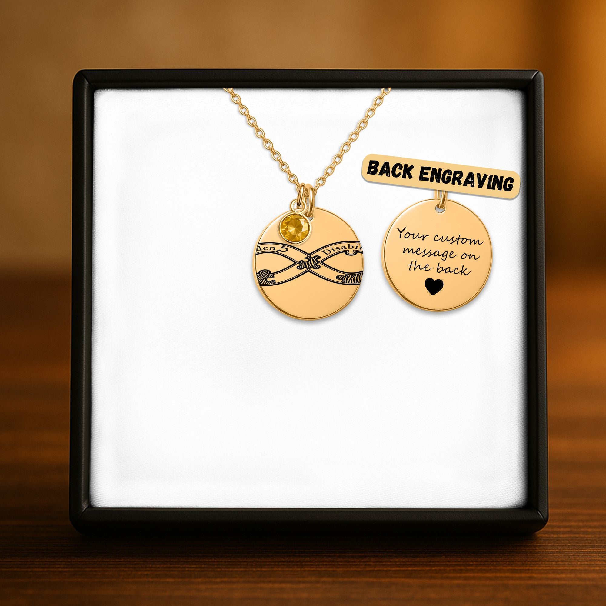 Coin Necklace with Birthstone