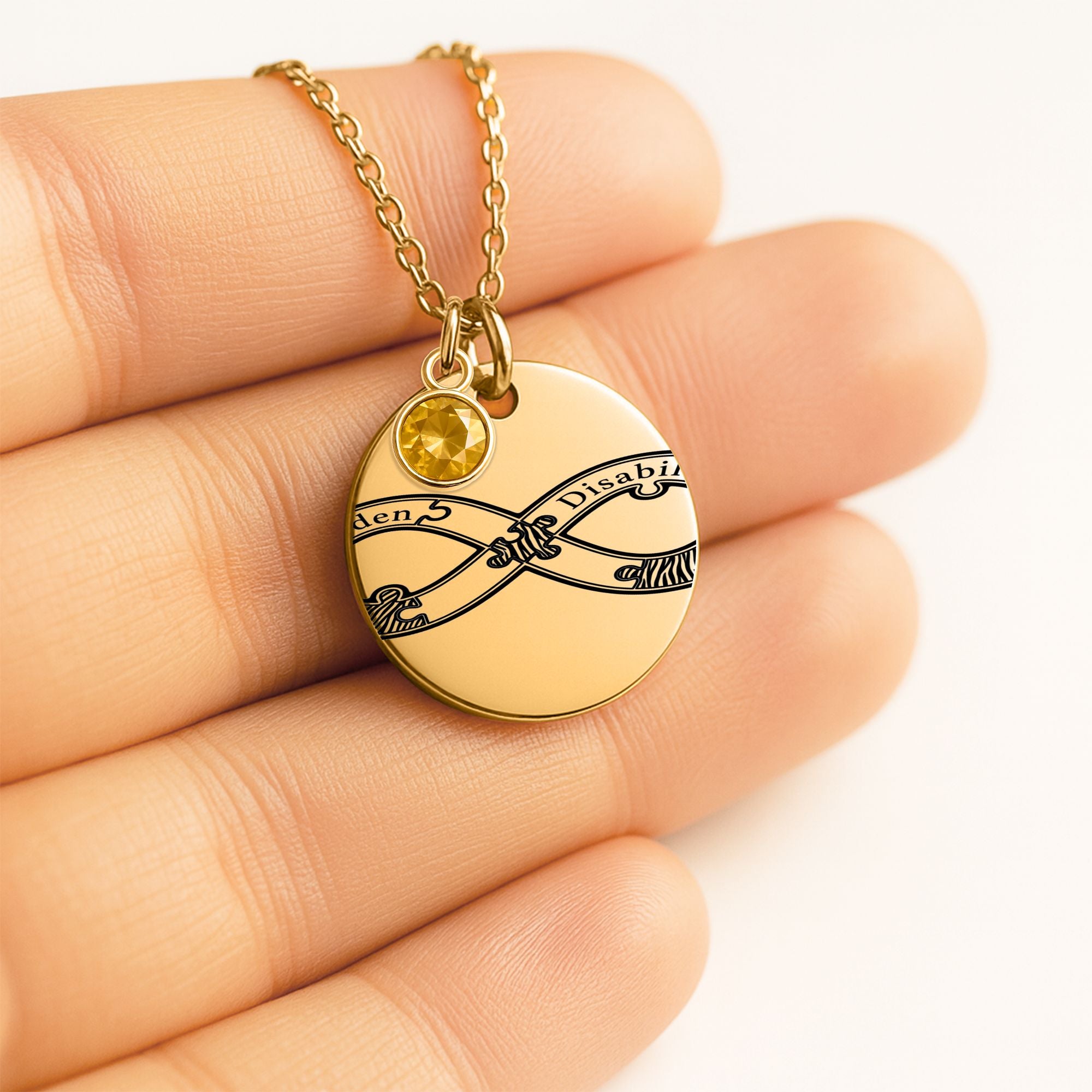 Coin Necklace with Birthstone