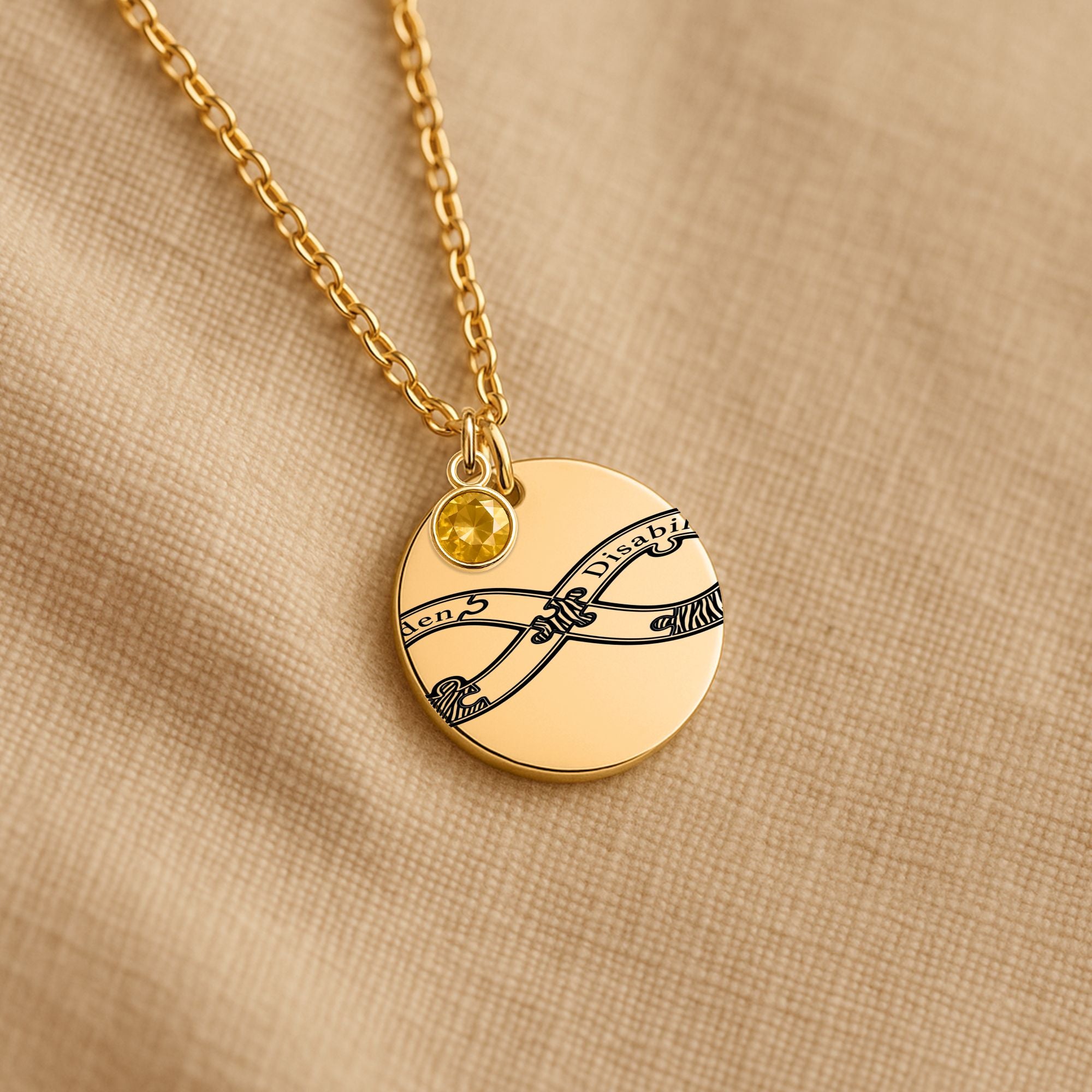 Coin Necklace with Birthstone