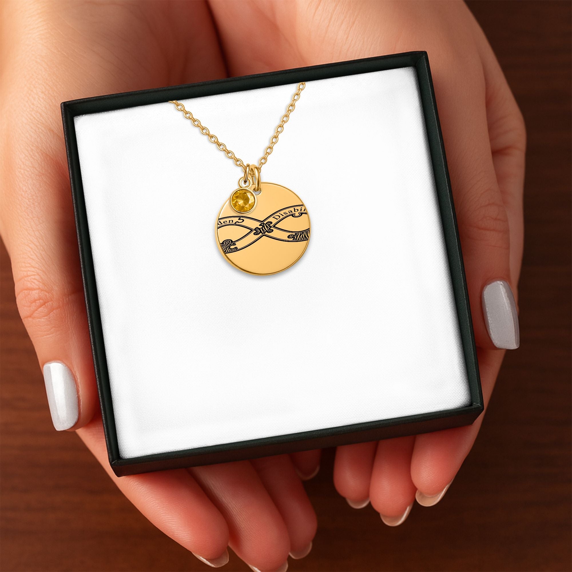 Coin Necklace with Birthstone
