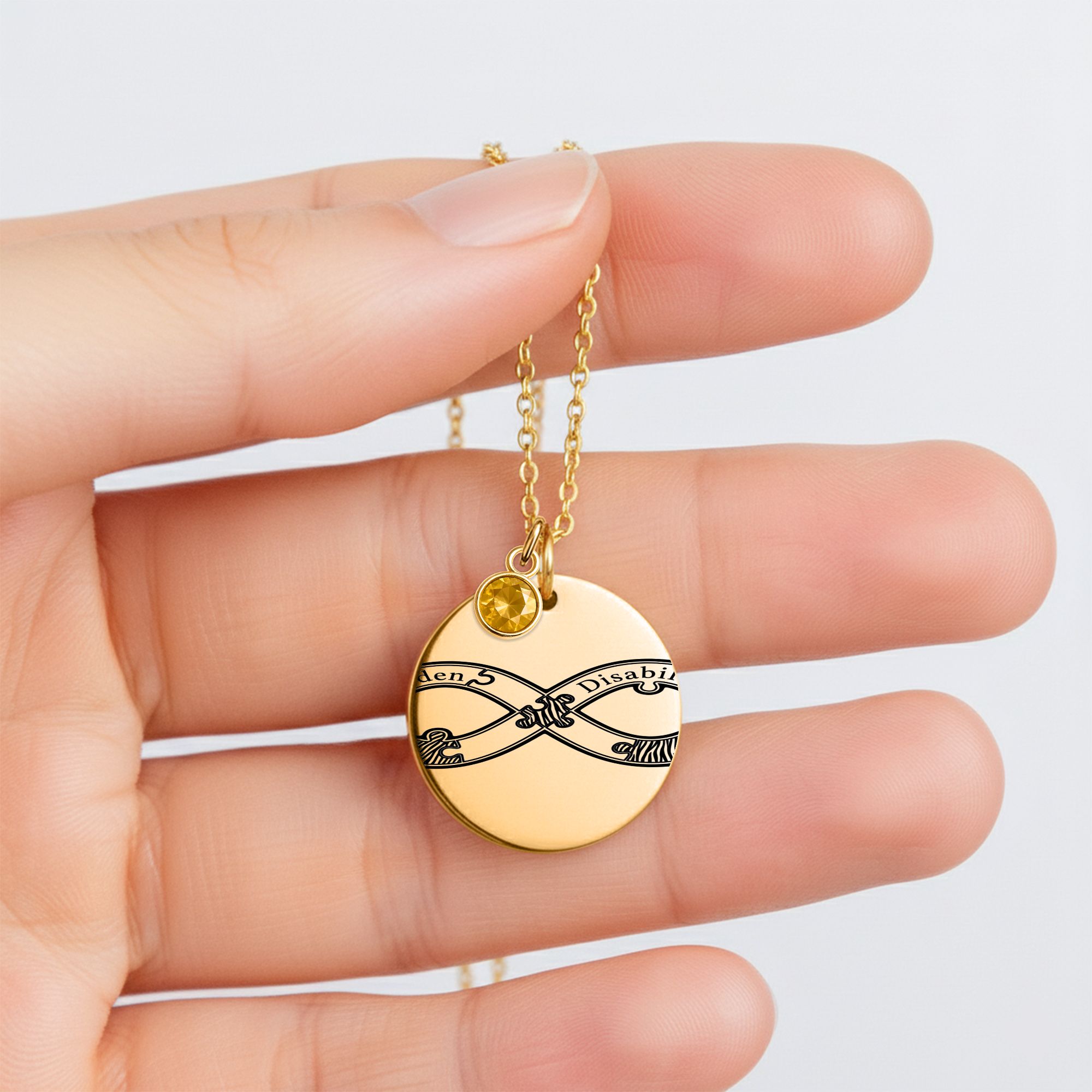 Coin Necklace with Birthstone